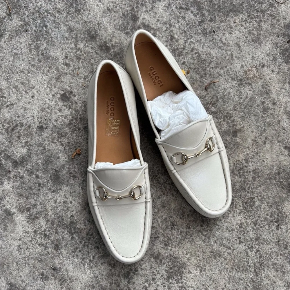 GUCCI LOAFERS NWT WHITE SIZE-8
BOX INCLUDED - Picture 1 of 9
